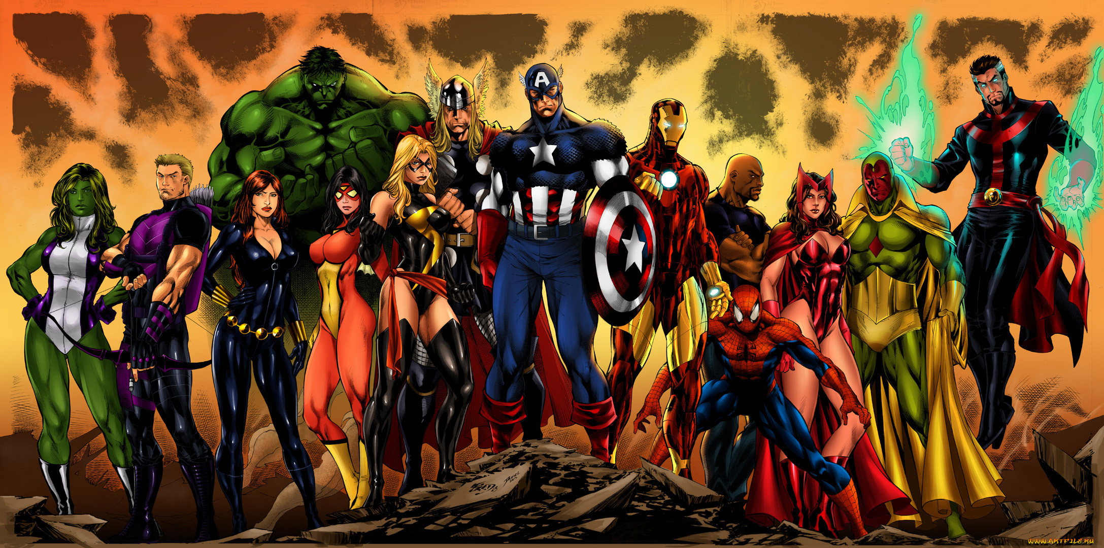 , , spider-man, iron, man, black, widow, captain, america, spider-woman, thor, she-hulk, doctor, strange, hulk